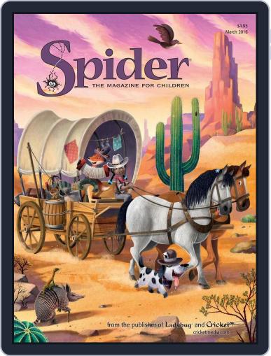 Spider Magazine Stories, Games, Activites And Puzzles For Children And Kids March 1st, 2016 Digital Back Issue Cover