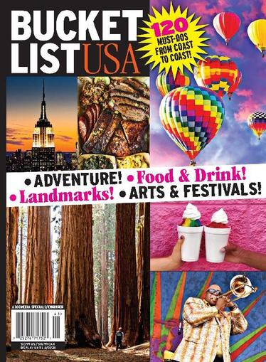 Bucket List USA - 120 Must-dos From Coast to Coast! January 12th, 2023 Digital Back Issue Cover