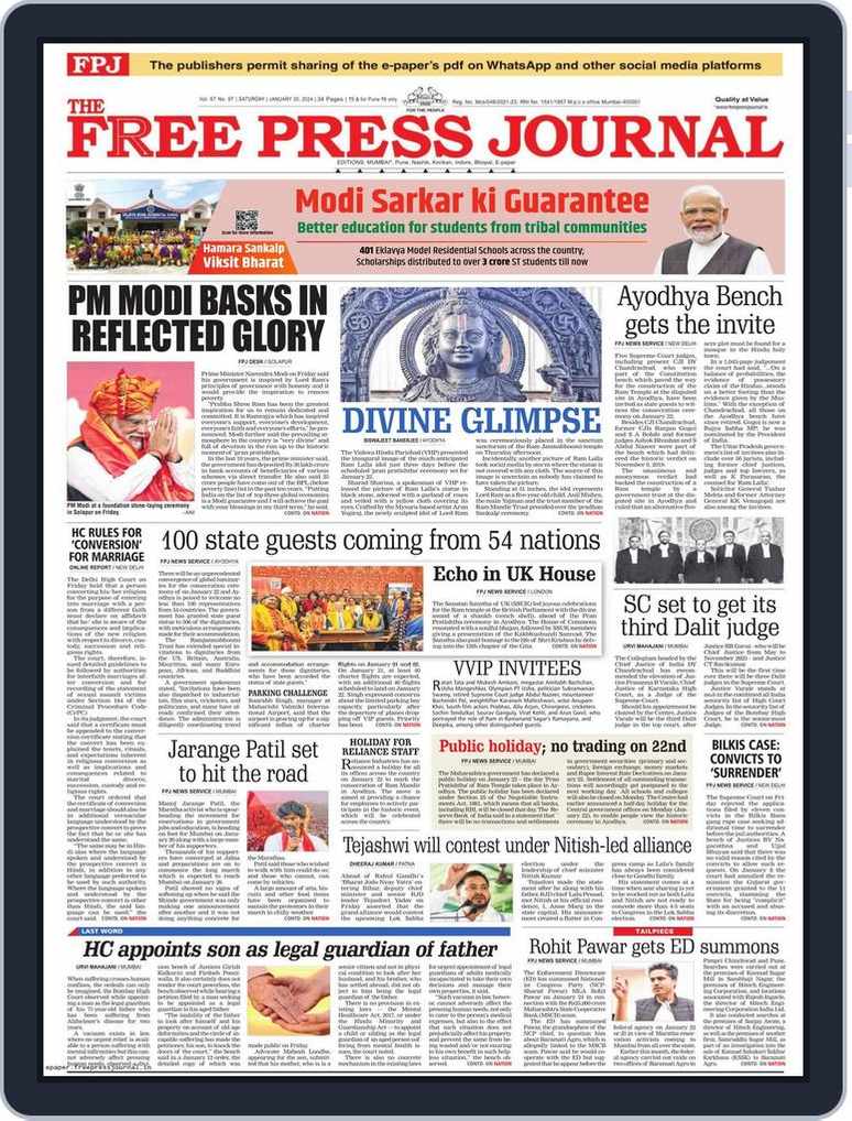 The Free Press Journal Mumbai September 03, 2023 (Digital) , 41% OFF