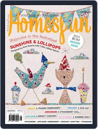 Australian Homespun February 1st, 2024 Digital Back Issue Cover