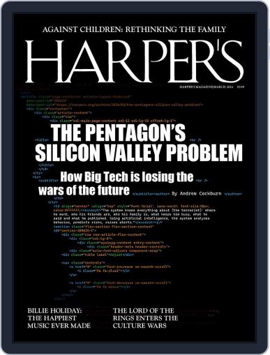 Harper's March 1st, 2024 Digital Back Issue Cover