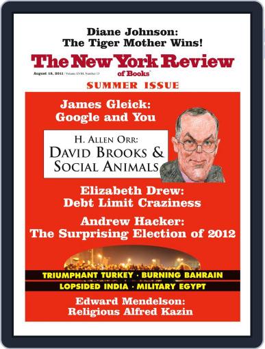 The New York Review of Books August 17th, 2011 Digital Back Issue Cover