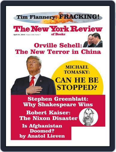 The New York Review of Books April 1st, 2016 Digital Back Issue Cover