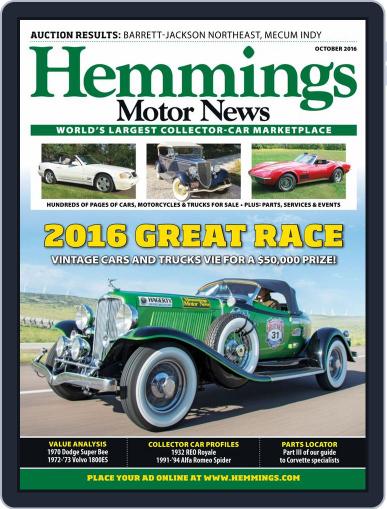Hemmings Motor News October 1st, 2016 Digital Back Issue Cover