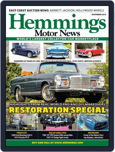 Hemmings Motor News November 1st, 2018 Digital Back Issue Cover