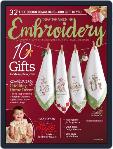 CREATIVE MACHINE EMBROIDERY November 1st, 2017 Digital Back Issue Cover