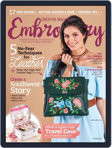 CREATIVE MACHINE EMBROIDERY March 1st, 2018 Digital Back Issue Cover