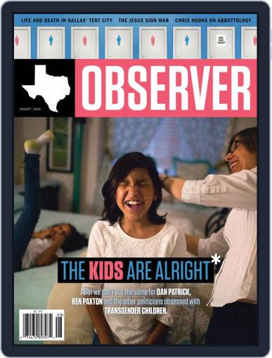 The Texas Observer August 1st, 2016 Digital Back Issue Cover
