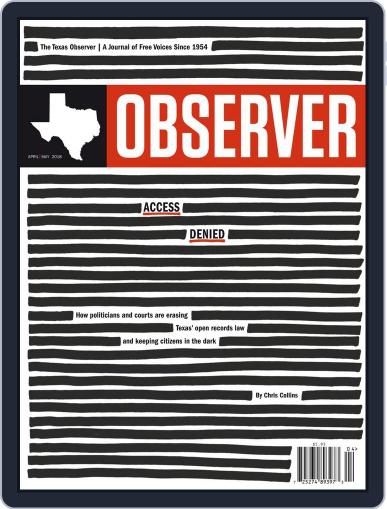 The Texas Observer April 1st, 2018 Digital Back Issue Cover