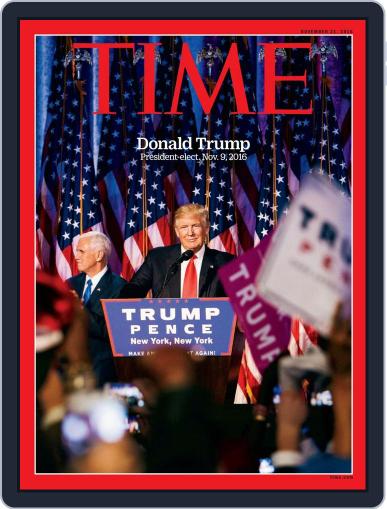 Time Magazine International Edition November 21st, 2016 Digital Back Issue Cover