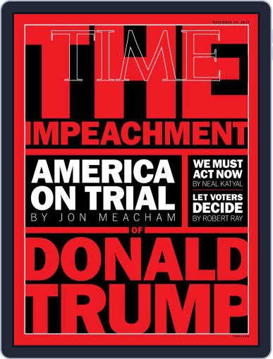 Time Magazine International Edition November 18th, 2019 Digital Back Issue Cover