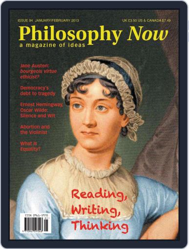 Philosophy Now January 30th, 2013 Digital Back Issue Cover