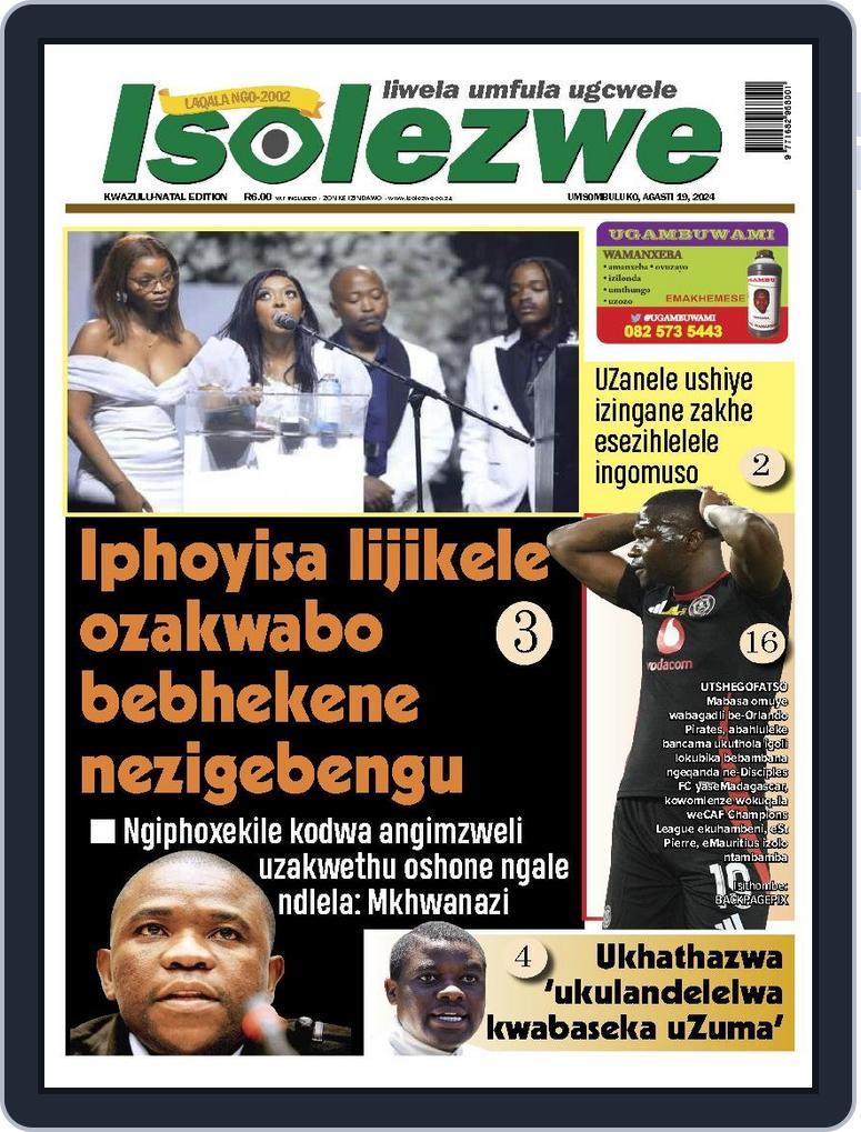 Isolezwe August 19th, 2024 Digital Back Issue Cover