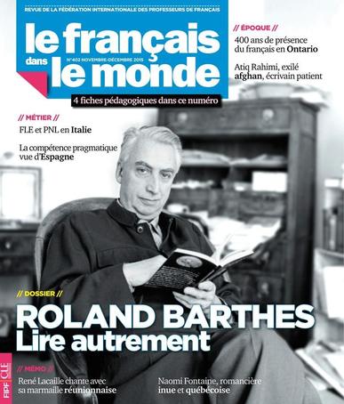 Le Français Dans Le Monde November 6th, 2015 Digital Back Issue Cover