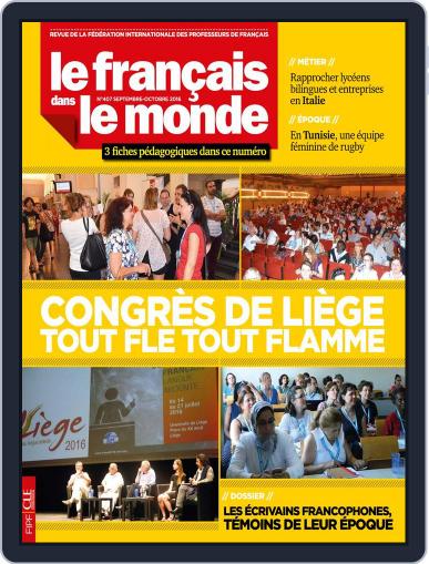 Le Français Dans Le Monde September 1st, 2016 Digital Back Issue Cover