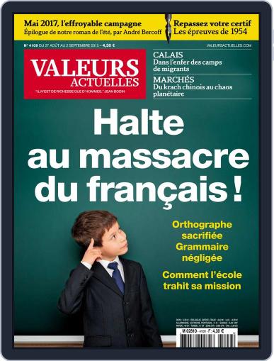 Valeurs Actuelles August 26th, 2015 Digital Back Issue Cover