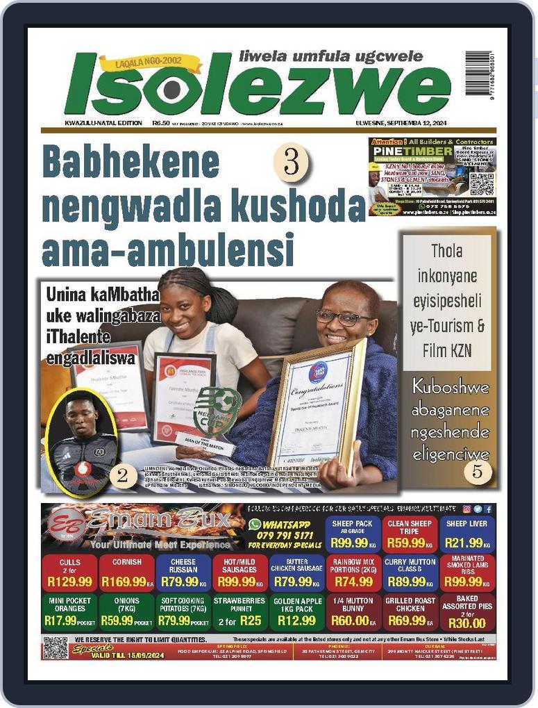 Isolezwe September 12th, 2024 Digital Back Issue Cover