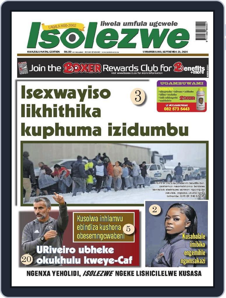 Isolezwe September 23rd, 2024 Digital Back Issue Cover