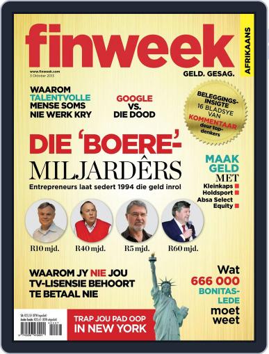 Finweek - Afrikaans September 26th, 2013 Digital Back Issue Cover
