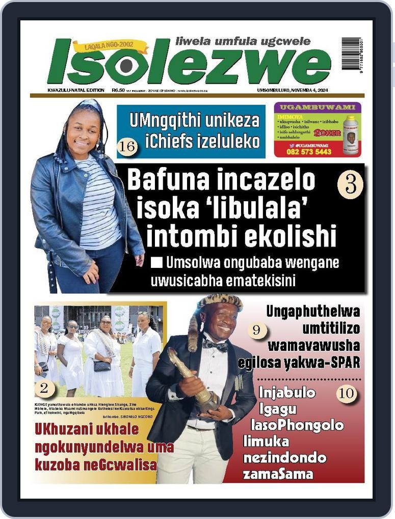 Isolezwe November 4th, 2024 Digital Back Issue Cover