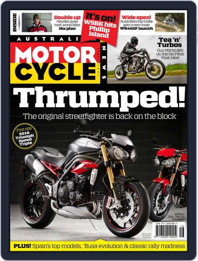 Australian Motorcycle News February 17th, 2016 Digital Back Issue Cover