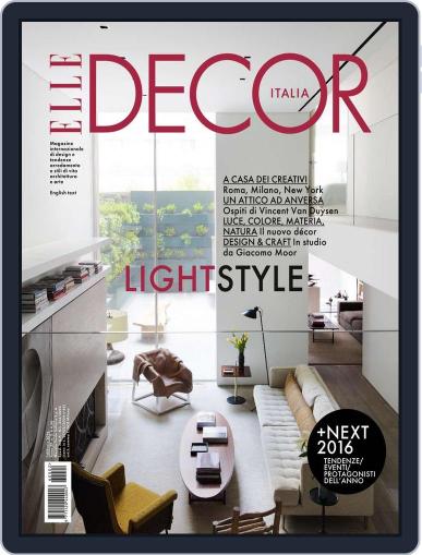 Elle Decor Italia January 15th, 2016 Digital Back Issue Cover