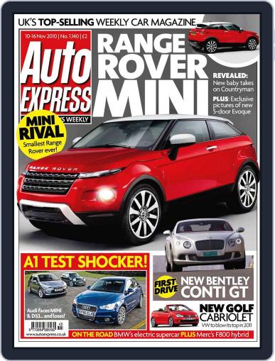 Auto Express November 9th, 2010 Digital Back Issue Cover