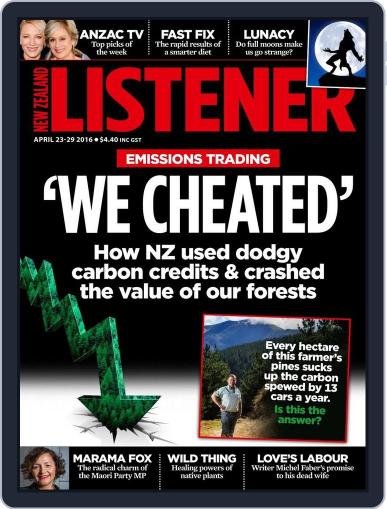 New Zealand Listener April 15th, 2016 Digital Back Issue Cover