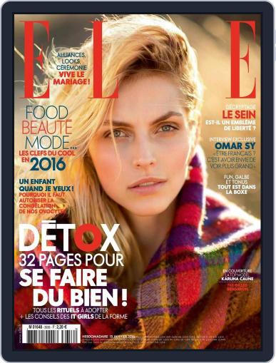 Elle France January 15th, 2016 Digital Back Issue Cover