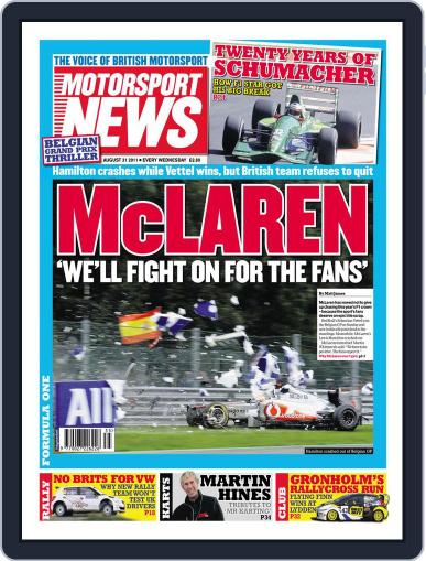 Motorsport News August 30th, 2011 Digital Back Issue Cover