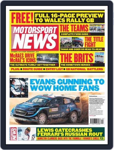 Motorsport News October 2nd, 2019 Digital Back Issue Cover
