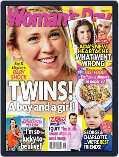 Woman's Day Australia February 20th, 2016 Digital Back Issue Cover