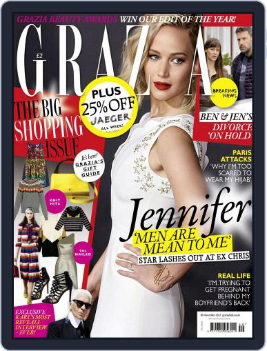 Grazia November 24th, 2015 Digital Back Issue Cover