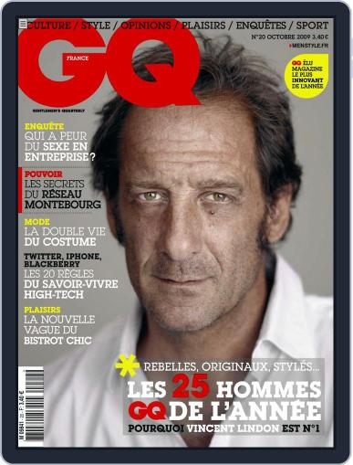 Gq France September 22nd, 2009 Digital Back Issue Cover
