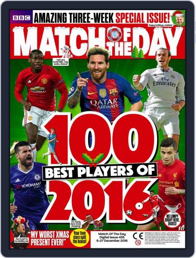 Match Of The Day December 6th, 2016 Digital Back Issue Cover