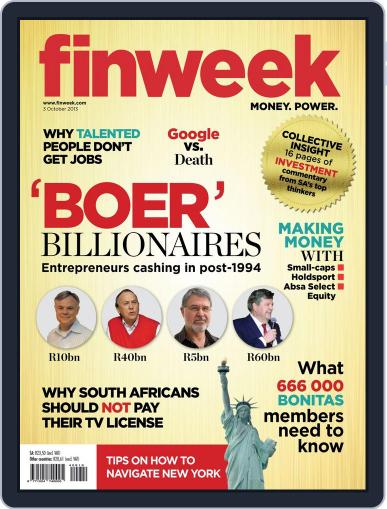 Finweek - English September 26th, 2013 Digital Back Issue Cover