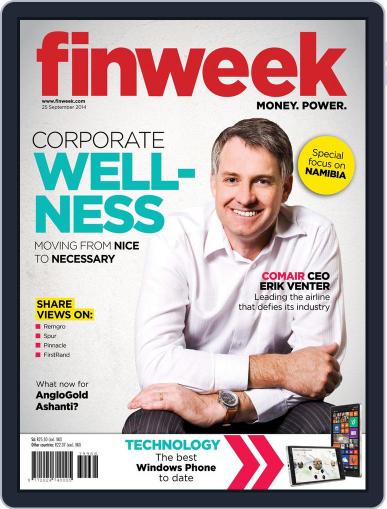 Finweek - English September 18th, 2014 Digital Back Issue Cover
