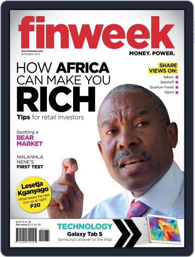 Finweek - English October 9th, 2014 Digital Back Issue Cover