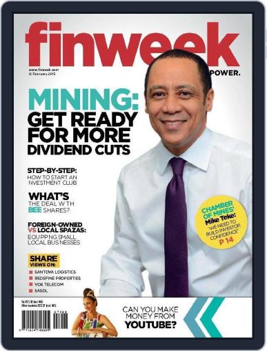 Finweek - English February 11th, 2015 Digital Back Issue Cover
