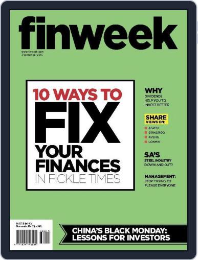 Finweek - English August 31st, 2015 Digital Back Issue Cover