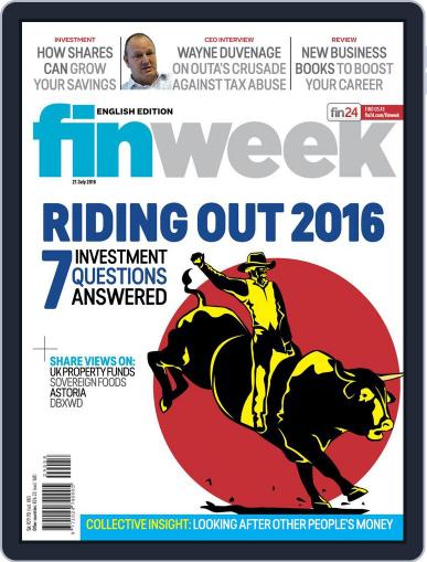 Finweek - English July 15th, 2016 Digital Back Issue Cover