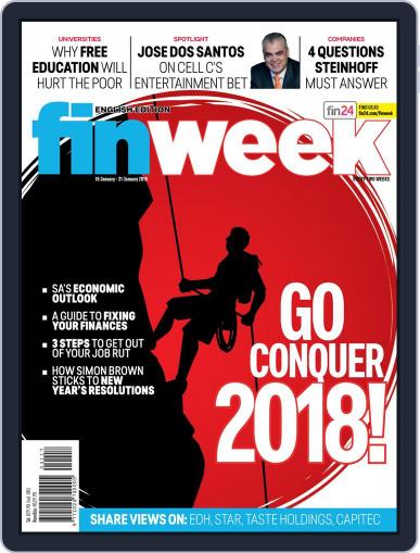 Finweek - English January 18th, 2018 Digital Back Issue Cover