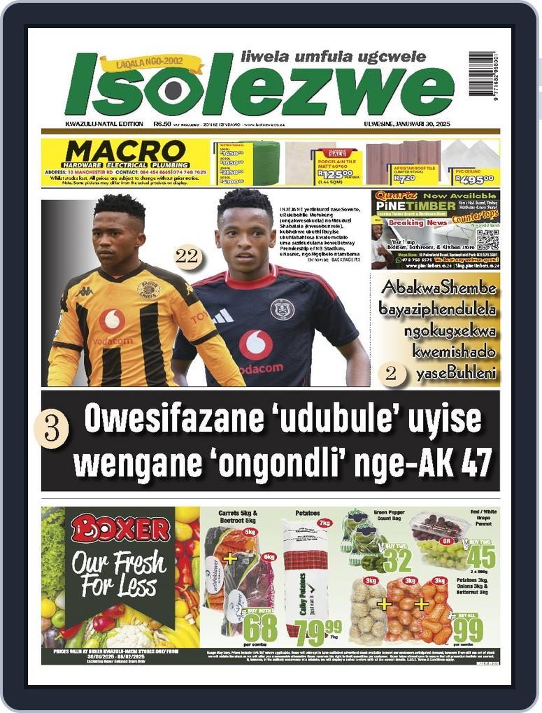 Isolezwe January 30th, 2025 Digital Back Issue Cover