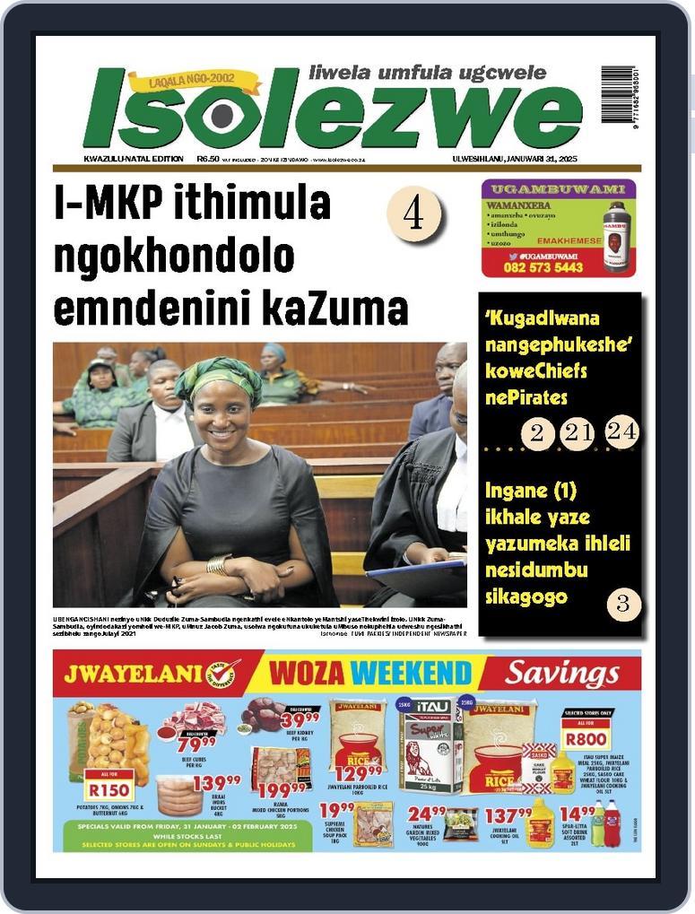 Isolezwe January 31st, 2025 Digital Back Issue Cover