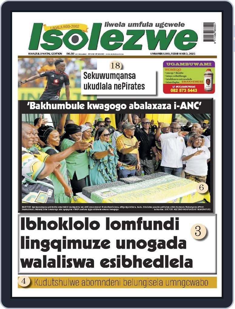 Isolezwe February 3rd, 2025 Digital Back Issue Cover