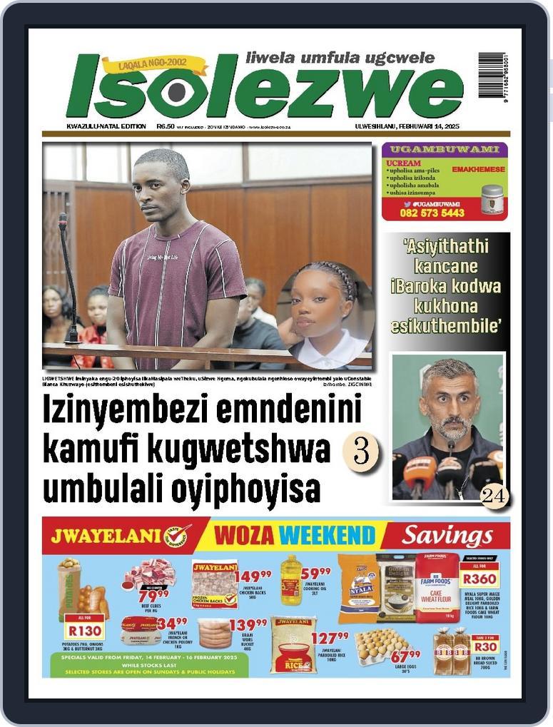 Isolezwe February 14th, 2025 Digital Back Issue Cover