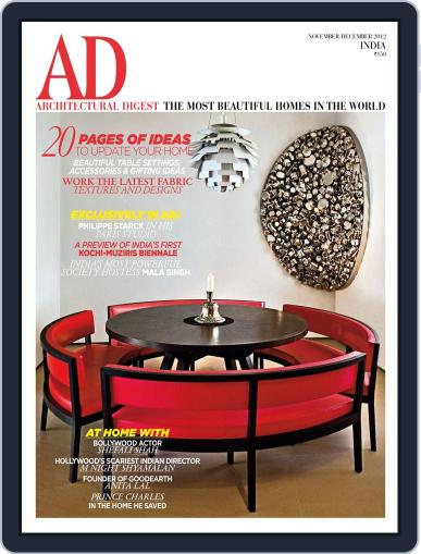 Architectural Digest India November 5th, 2012 Digital Back Issue Cover
