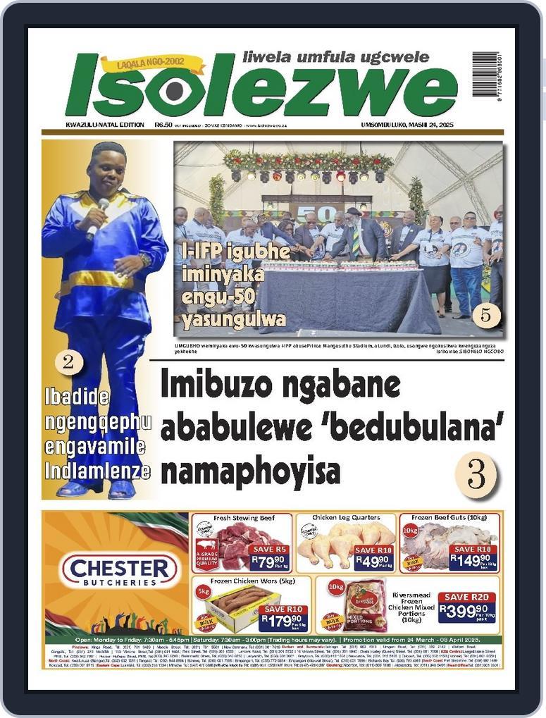 Isolezwe March 24th, 2025 Digital Back Issue Cover