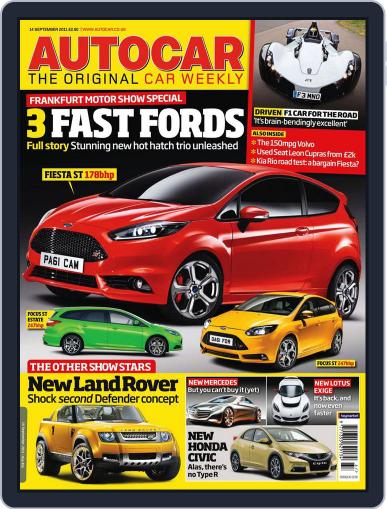 Autocar September 13th, 2011 Digital Back Issue Cover
