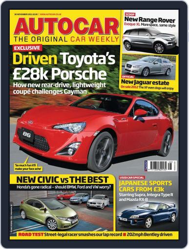 Autocar November 29th, 2011 Digital Back Issue Cover